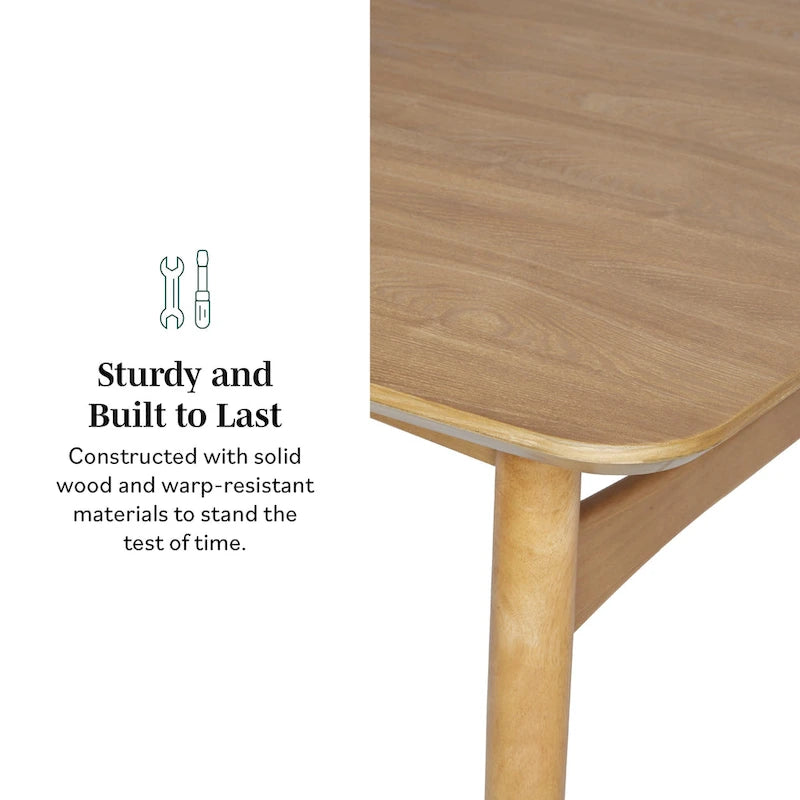 Middlebrook Designs Mid-Century Modern 59 Wood Dining Table