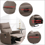 Modern Small Rocking Swivel Recliner Chair with Overstuffed Seat