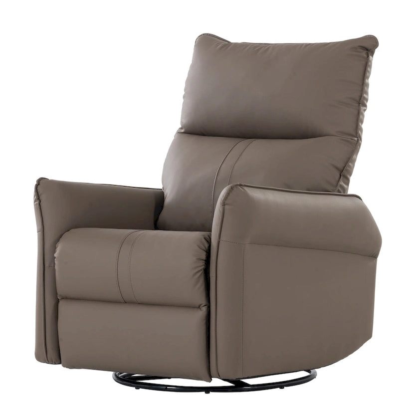 Modern Small Rocking Swivel Recliner Chair with Overstuffed Seat