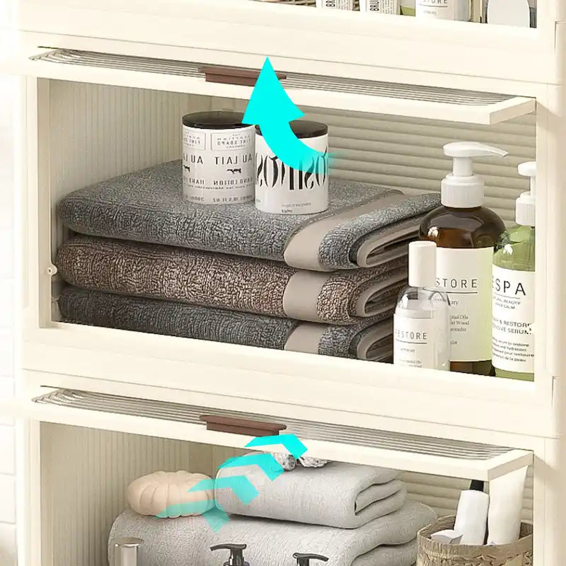 4 Tier Plastic Storage Bins with Lids,Stackable Storage Containers with Wheels, Folding Storage Boxes, Collapsible Storage Bins