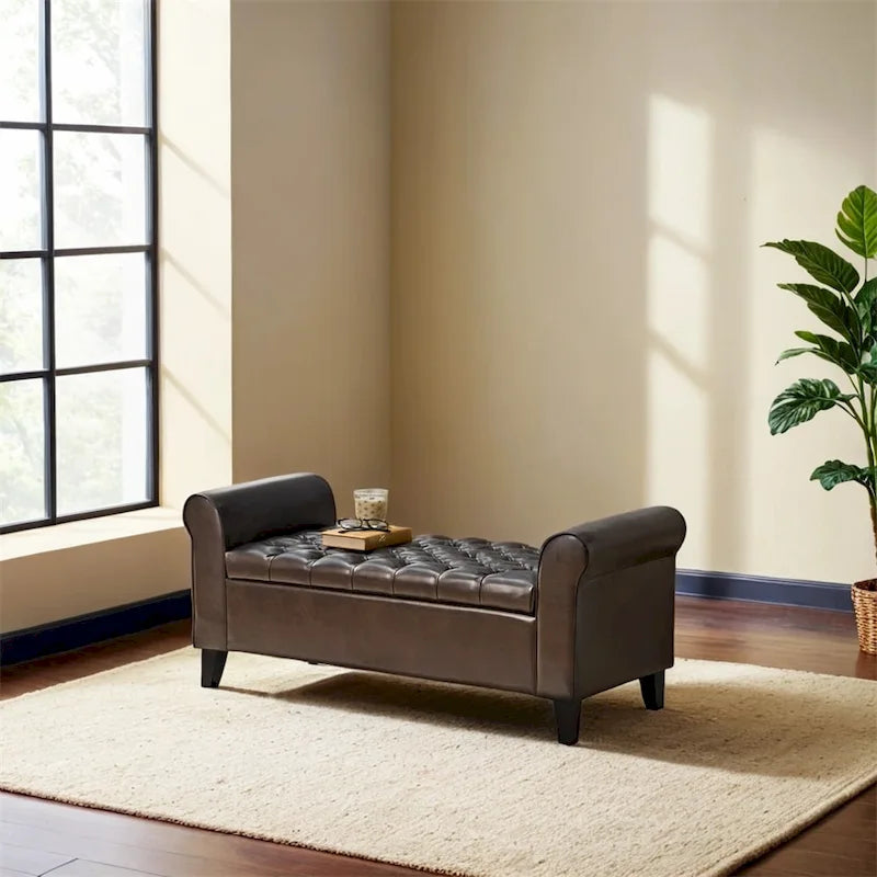 Hayes Armed Storage Bench