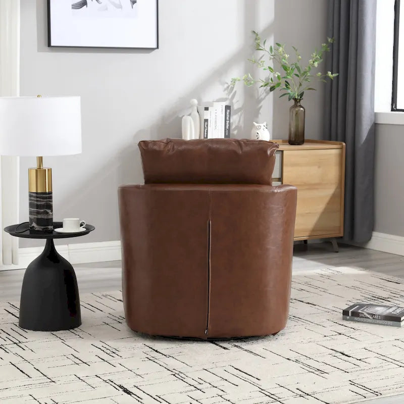 Swivel Barrel Chair, Comfy Round Accent Sofa Chair for Living Room, 360 Degree Swivel Barrel Club Chair, Leisure Arm Chair