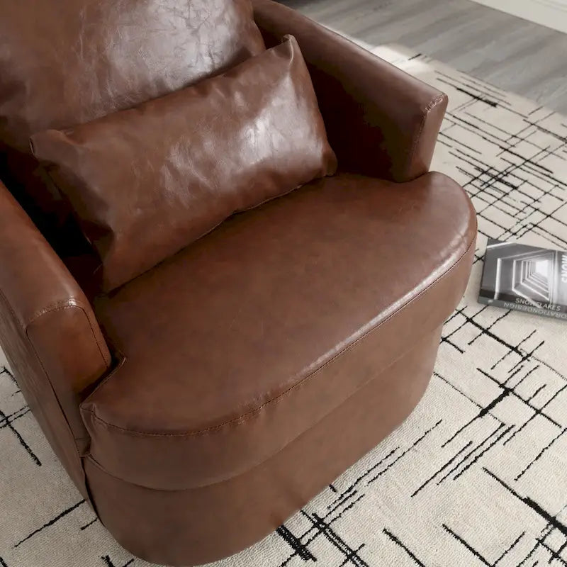 Swivel Barrel Chair, Comfy Round Accent Sofa Chair for Living Room, 360 Degree Swivel Barrel Club Chair, Leisure Arm Chair