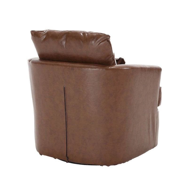 Swivel Barrel Chair, Comfy Round Accent Sofa Chair for Living Room, 360 Degree Swivel Barrel Club Chair, Leisure Arm Chair