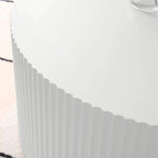 35.43 Wood Round Coffee Table with Handcrafted Relief