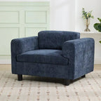 Modern Oversized Armchair Comfy Accent Chair Single Sofa for Living Room Bedroom Office Apartment, Woven Velvet Fabric