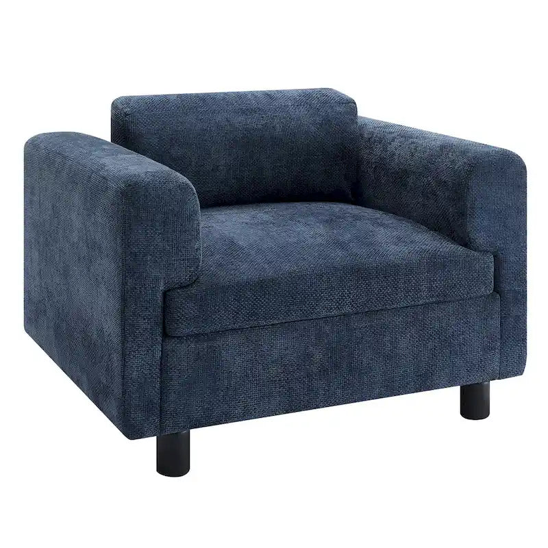 Modern Oversized Armchair Comfy Accent Chair Single Sofa for Living Room Bedroom Office Apartment, Woven Velvet Fabric