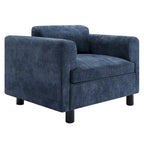 Modern Oversized Armchair Comfy Accent Chair Single Sofa for Living Room Bedroom Office Apartment, Woven Velvet Fabric