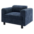 Modern Oversized Armchair Comfy Accent Chair Single Sofa for Living Room Bedroom Office Apartment, Woven Velvet Fabric