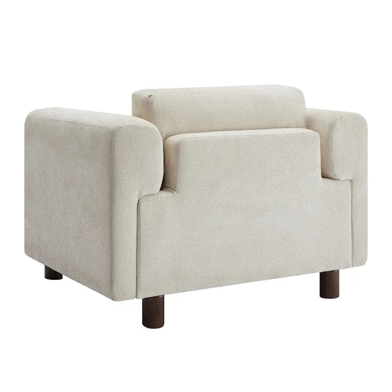 Modern Oversized Armchair Comfy Accent Chair Single Sofa for Living Room Bedroom Office Apartment, Woven Velvet Fabric