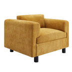 Modern Oversized Armchair Comfy Accent Chair Single Sofa for Living Room Bedroom Office Apartment, Woven Velvet Fabric