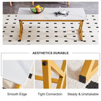 Modern Minimalist Style Marble Patterned Coffee Table With Black Metal Legs, Game Table, Tea Table