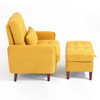 Accent Chair and Storage Ottoman Set with Adjustable Backrest