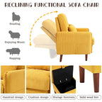 Accent Chair and Storage Ottoman Set with Adjustable Backrest