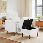 Accent Chair and Storage Ottoman Set with Adjustable Backrest