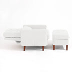 Accent Chair and Storage Ottoman Set with Adjustable Backrest