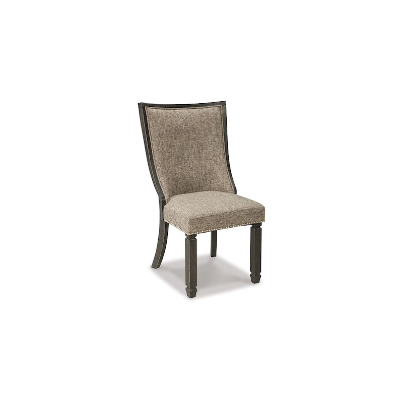 Trekk Dining Side Chair Set of 2, Black, Gray Brown Woven Polyester