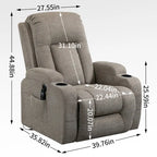 Lazy Boy Power Lift Recliner Chair, Modern Single Motor Massage Sofa Chair with Lumbar Heating, USB Charging Port, Cup Holders