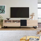 TV Stand for 80 TV with Double Storage Space, Media Console Table, Entertainment Center with Drop Down Door