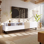 TV Stand for 80 TV with Double Storage Space, Media Console Table, Entertainment Center with Drop Down Door