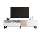 TV Stand for 80 TV with Double Storage Space, Media Console Table, Entertainment Center with Drop Down Door