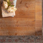 Rectangle Coffee Table with Solid Wood for Living Room, Large 2-Tier Rustic Coffee Table with Storage Shelf