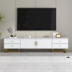 White 70 Modern TV Stand with Storage & Drawers for TVs Up to 65