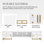 White 70 Modern TV Stand with Storage & Drawers for TVs Up to 65