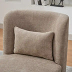 Chenille 360 Swivel Armless Chair with Metal Base, High-Density Foam Cushion, and Included Pillow