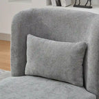 Chenille 360 Swivel Armless Chair with Metal Base, High-Density Foam Cushion, and Included Pillow