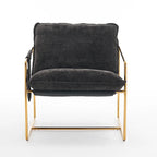 30.7 Arm Chair with Metal Frame and Gold Accents (Set of 2)