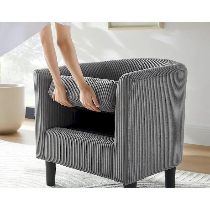 26.38 Corduroy Arm Chair with Ottoman