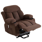 Grey Electric Power Lift Recliner featuring Heating, Massage, USB Port, Side Pockets, and Remote Control Functionality