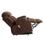 Grey Electric Power Lift Recliner featuring Heating, Massage, USB Port, Side Pockets, and Remote Control Functionality