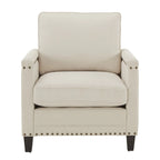 Stoddard Ivory Fabric Chair with Nailhead Trim by iNSPIRE Q Artisan