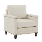 Stoddard Ivory Fabric Chair with Nailhead Trim by iNSPIRE Q Artisan