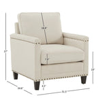 Stoddard Ivory Fabric Chair with Nailhead Trim by iNSPIRE Q Artisan