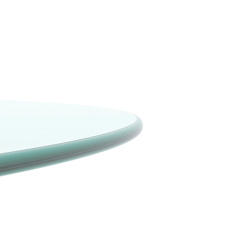 Round Tempered Glass Table Top Clear Glass Thick Round Polished Edge