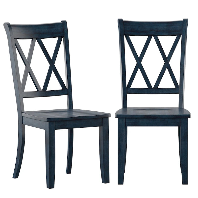 Ronda Double X Back Wood Dining Chairs (Set of 2)