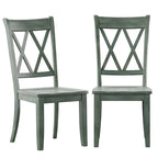 Ronda Double X Back Wood Dining Chairs (Set of 2)