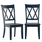Ronda Double X Back Wood Dining Chairs (Set of 2)