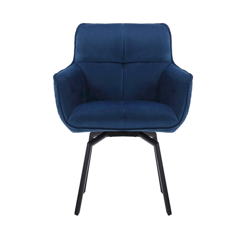 Porthos Home Demi Swivel Velvet Accent Chair with Metal Legs