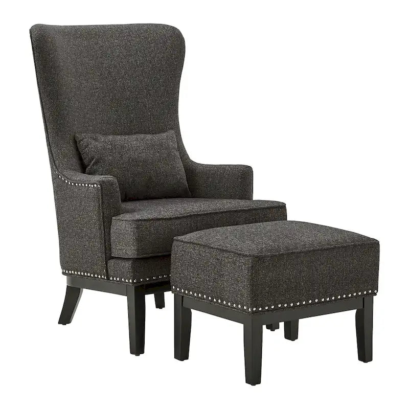 Capella Highback Wing Lounge Chair with Footstool by iNSPIRE Q Artisan