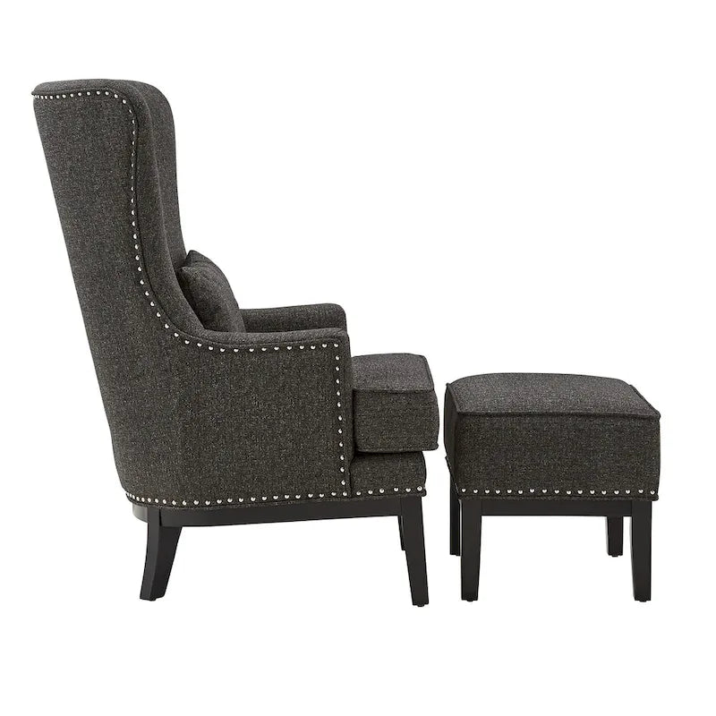 Capella Highback Wing Lounge Chair with Footstool by iNSPIRE Q Artisan