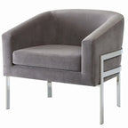 Contemporary Sleek Modern Design Grey Accent Chair with Chrome Base