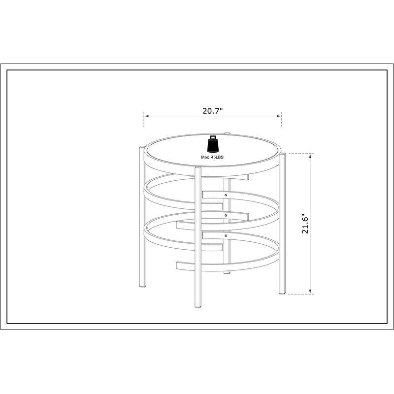 Modern Round End Table with Sintered Stone Top, Chrome/ Silver End Table for Living Room 20.67W x 20.67D x 21.65H