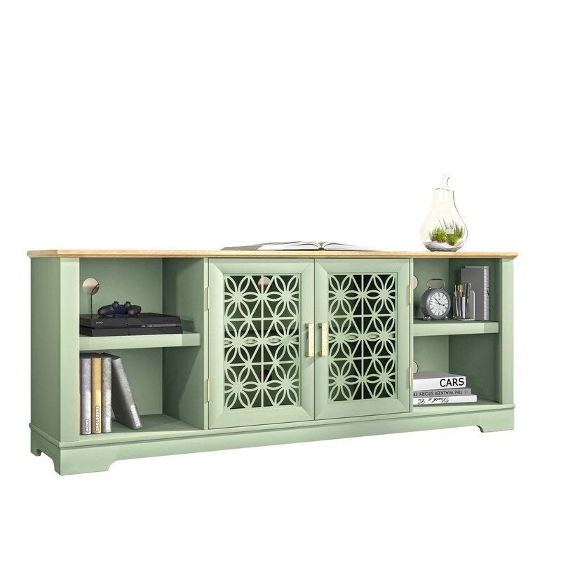 70 in. Decorative Floral Door TV Stand for Tvs up to 82 in.