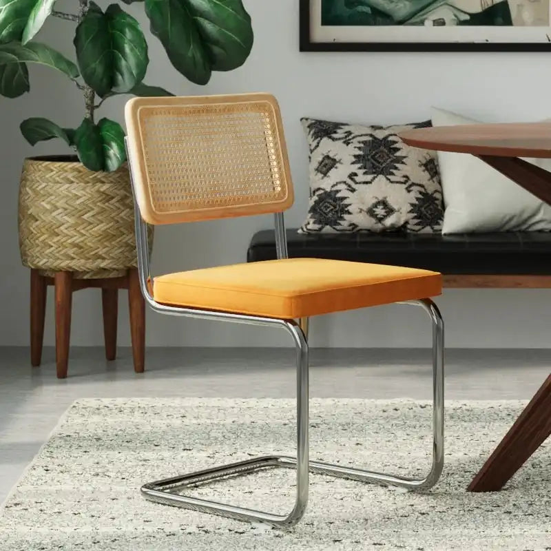 Latham Cane Back Velvet Side Chair (Set of 2)