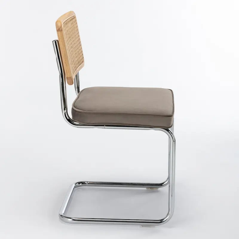 Latham Cane Back Velvet Side Chair (Set of 2)