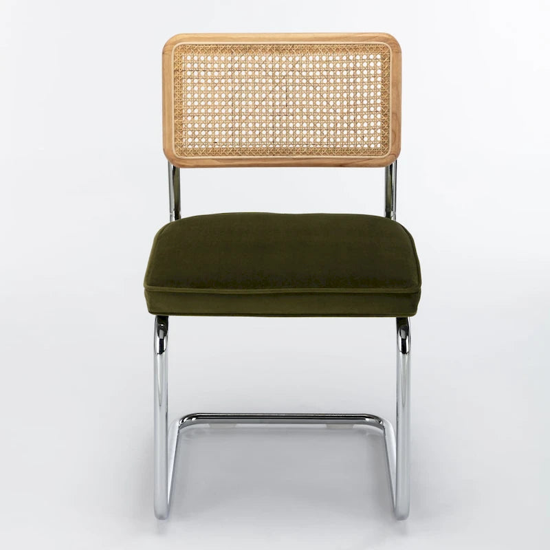 Latham Cane Back Velvet Side Chair (Set of 2)